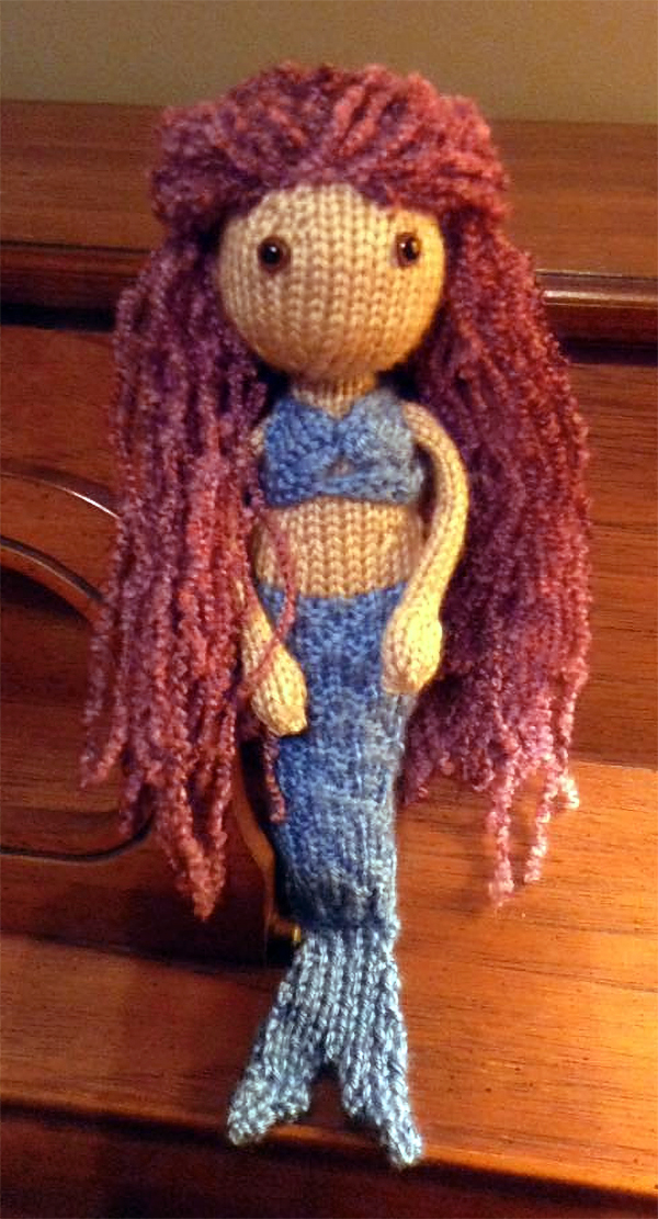 Free Knitting Pattern for Mermaid Toy