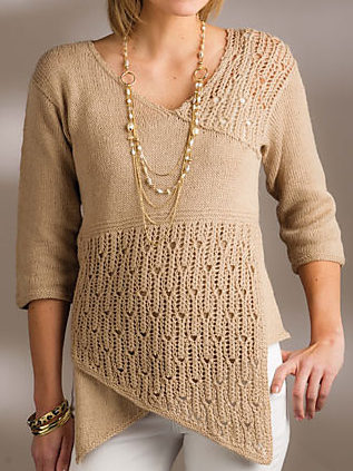 Knitting Pattern for Metta Lace Pullover