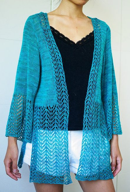 Knitting pattern for Minimi Lace Cardigan Beach Cover Up