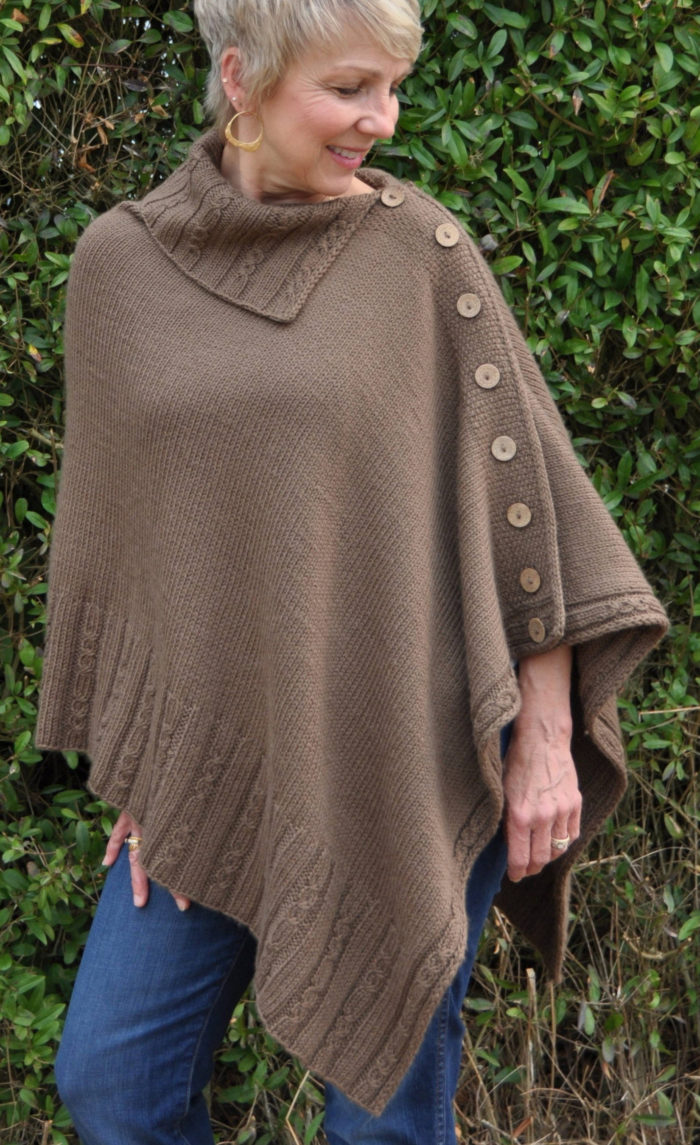 Knitting Pattern for Miriam Cable Poncho