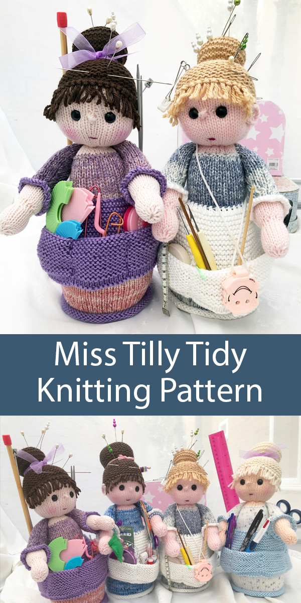 Knitting Pattern for Miss Tilly Tidy Craft Organizer Doll