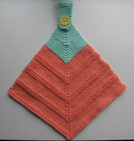 Free knitting pattern for Mitered Hanging Towel
