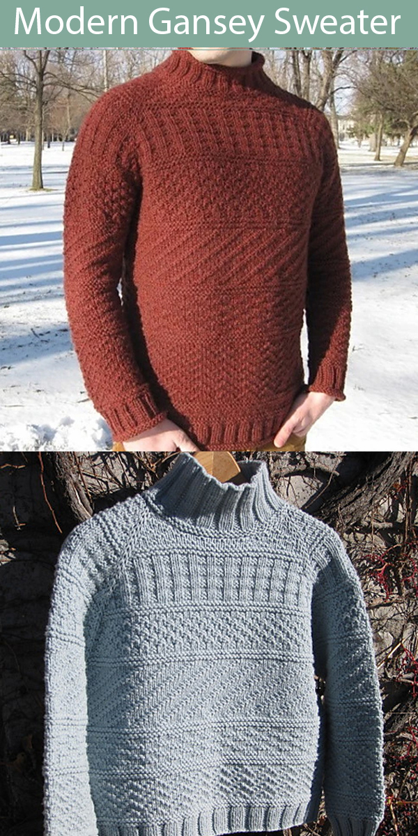 Knitting Pattern for Modern Gansey Sweater