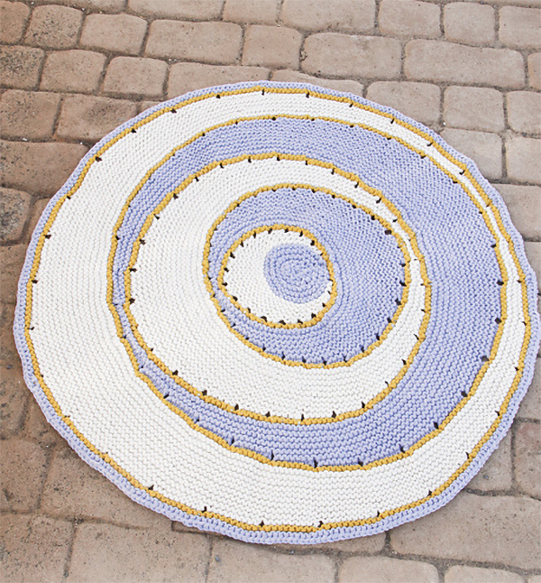 Free Knitting Pattern for Moonlight Reflection Rug