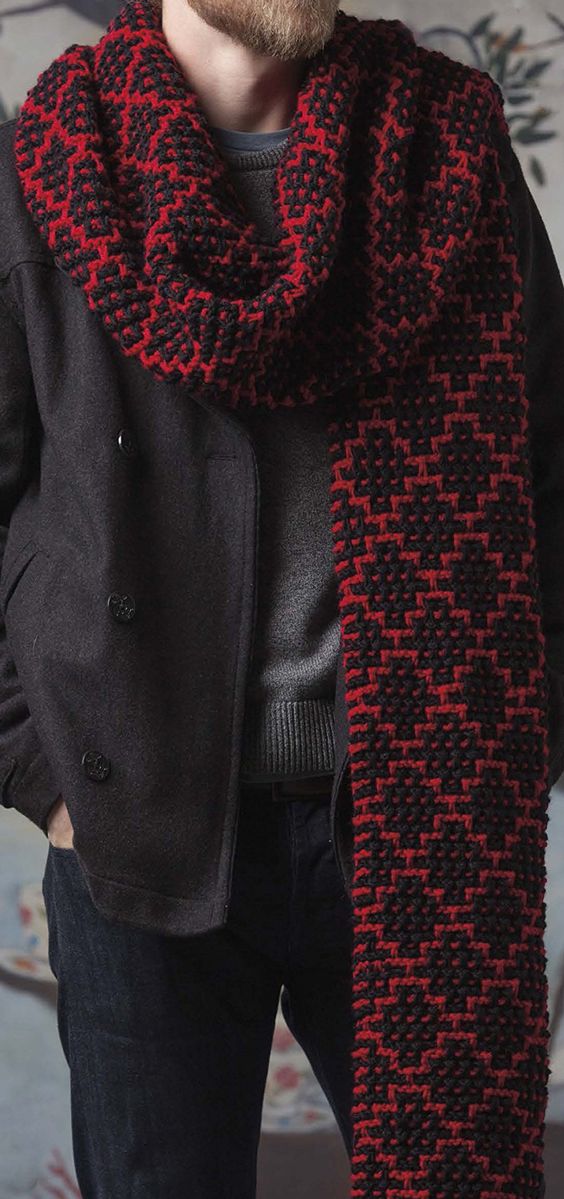 Knitting Pattern for Mosaic Super Scarf