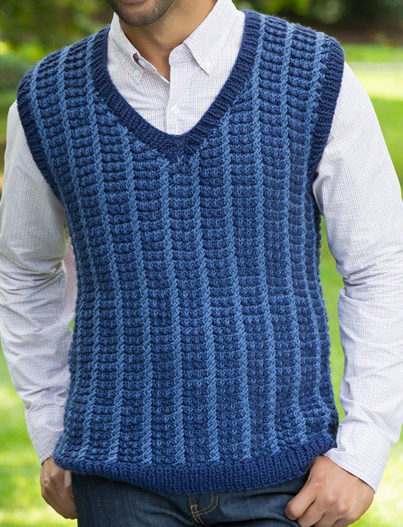 Free Knitting Pattern for Mens Mosaic Vest
