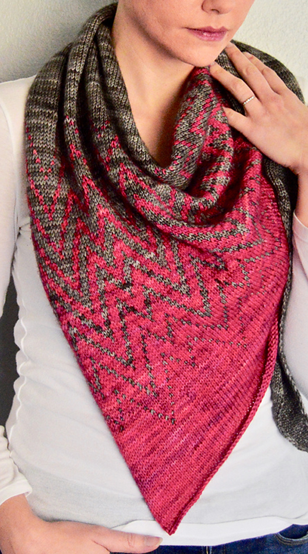 Free until Dec 31, 2019 Knitting Pattern for Mountain Vector Shawl