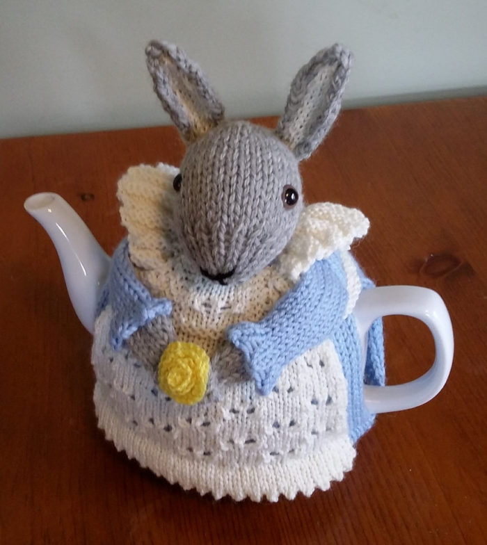 Free Knitting Pattern for Mrs. Bunny Rabbit Tea Cozy