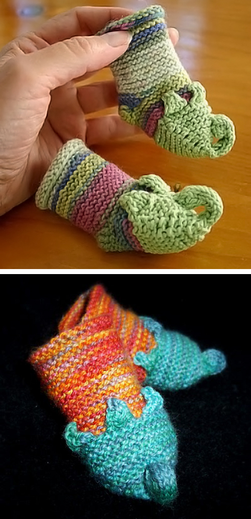 Free Knitting Pattern for Munchkin Slipper Baby Booties