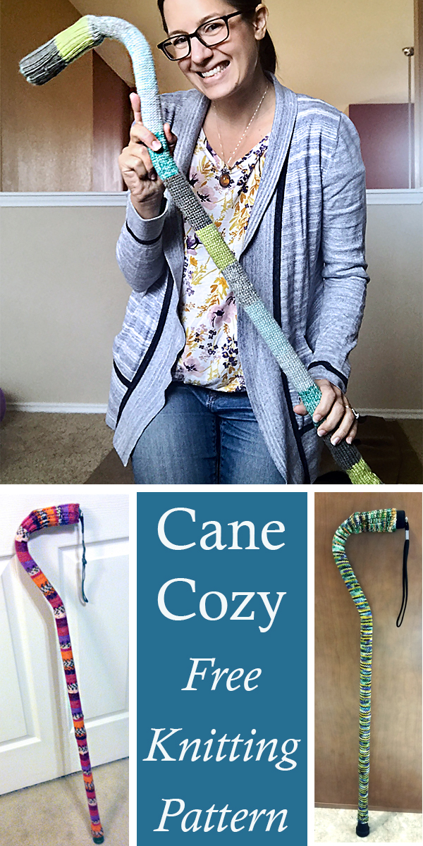 Free Knitting Pattern for Cane Cozy
