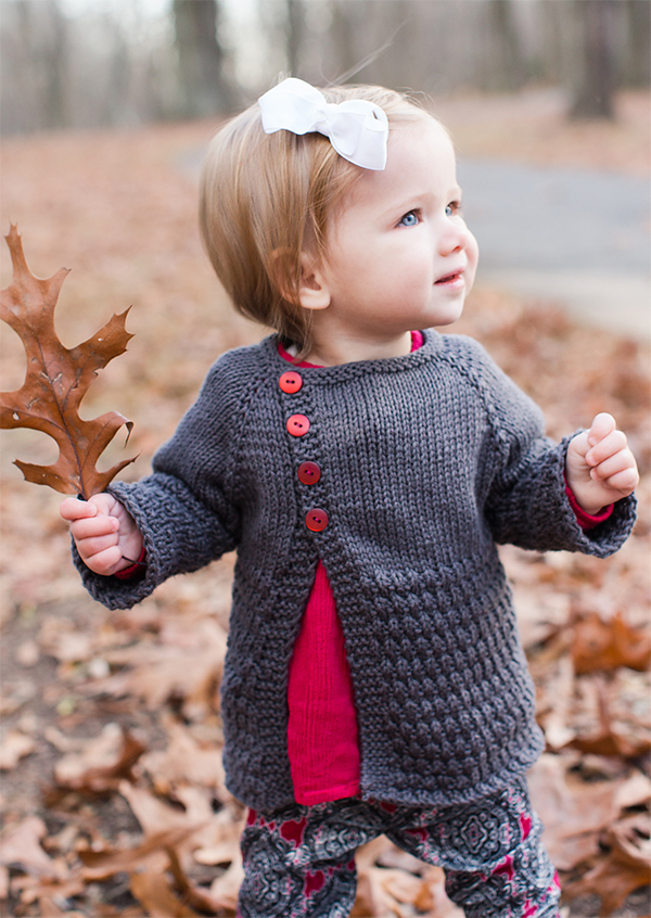 Free Knitting Pattern for Offset Front Baby Cardigan