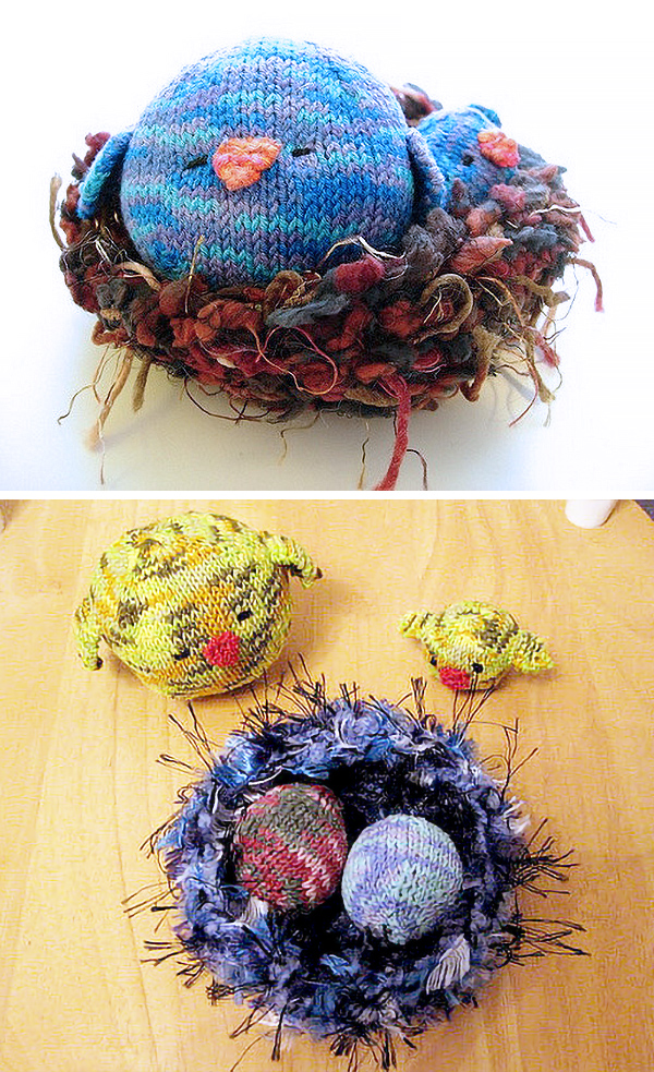 Free Knitting Pattern for Nesting Birds