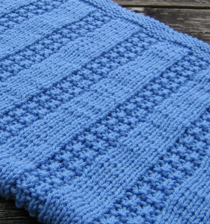 Free knitting pattern for Newborn Baby Blanket one skein project