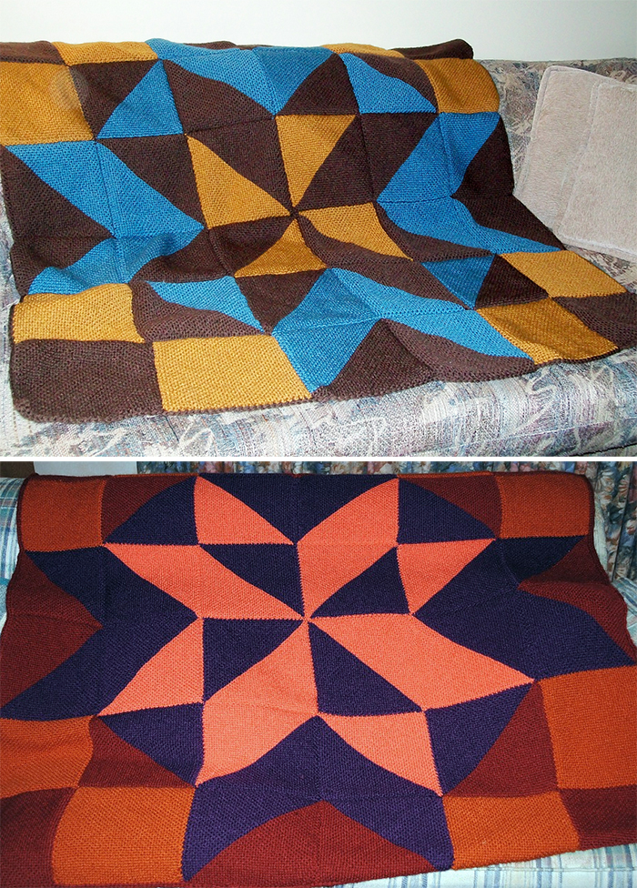 Free Knitting Pattern for Nine Patch Star Blanket