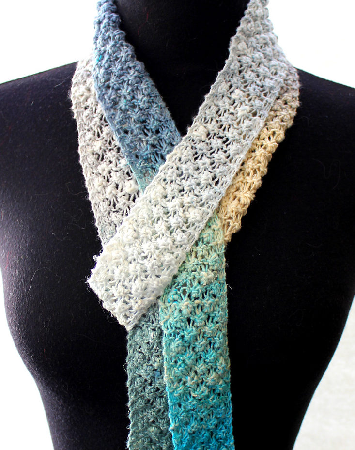 Free Knitting Pattern for 4 Row Repeat Summer Scarf