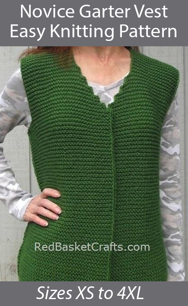 Easy Knitting Pattern for Novice Garter Vest for Beginners