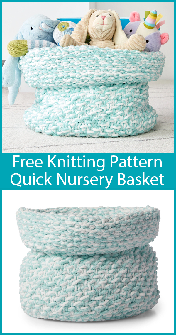 Free Knitting Pattern for Nursery Basket