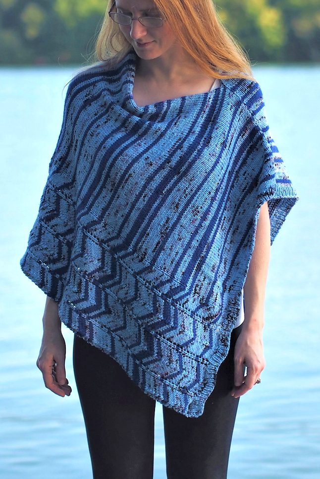 Knitting Pattern for Ocean Current Poncho