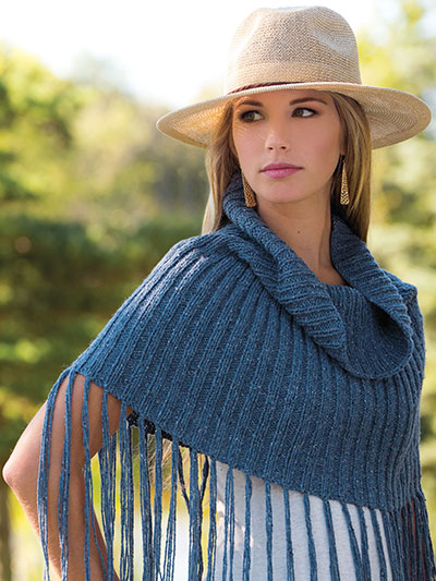 Knitting Pattern for On the Fringes Capelet Poncho