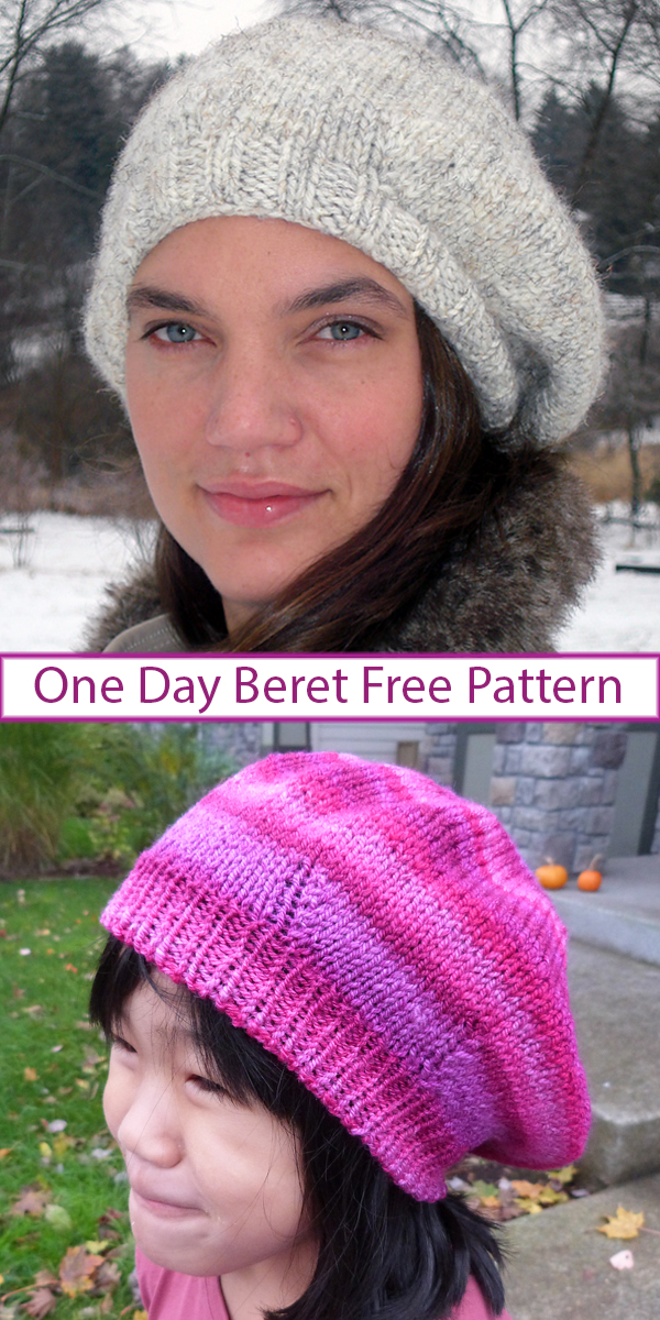 Free knitting pattern for One Day Beret