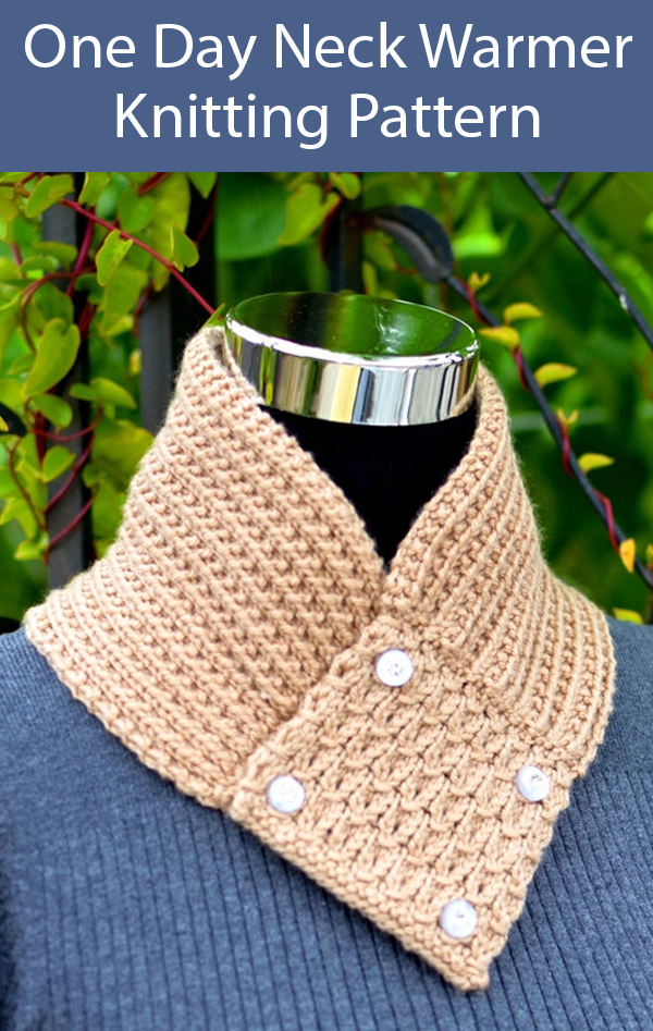 Knitting Pattern for One Day Neck Warmer Cowl