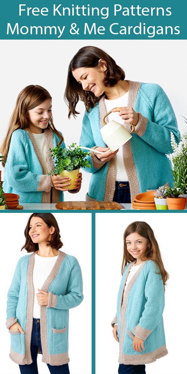 Free Knitting Patterns for Matching Adult and Child Cardigans