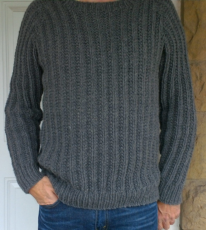 Free Knitting Pattern for One Row Repeat Men's Outdoor Sweater