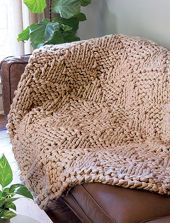 Free Knitting Pattern for Jumbo Triangles Throw