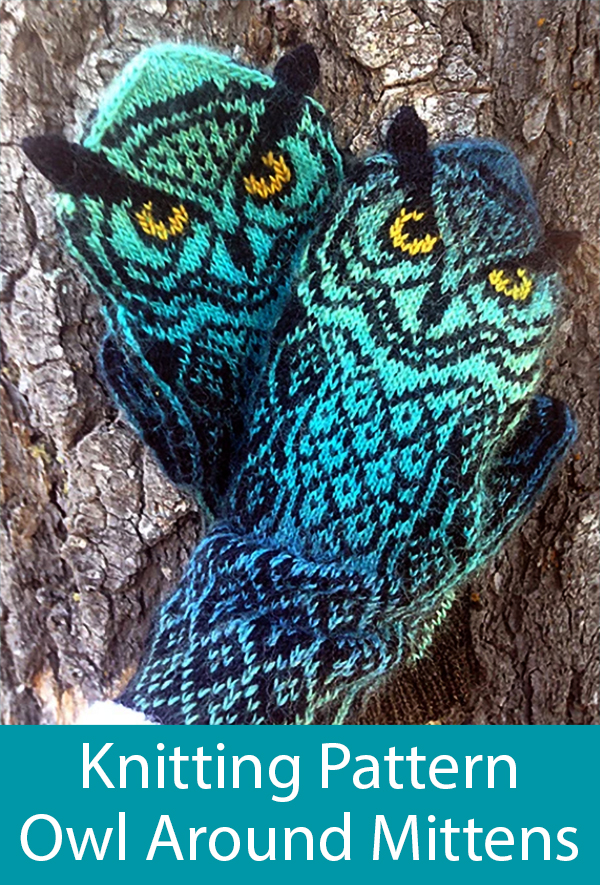 Knitting Pattern for Owl Around Mittens