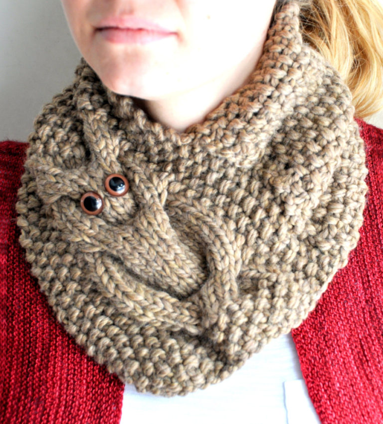 Knitting Pattern for Owl Cowl