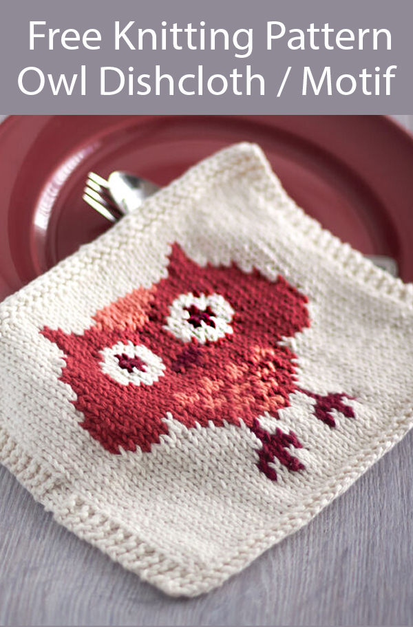 Free Owl Dishcloth Knitting Pattern or Afghan Square