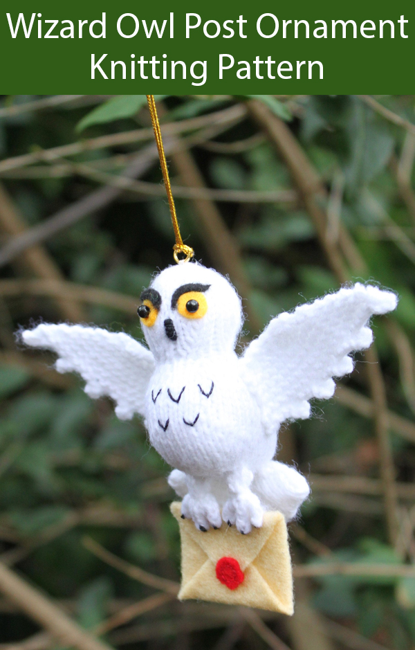 Knitting Pattern for Harry Potter Inspired Owl Post Ornament