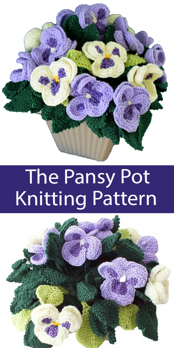 Flower Knitting Pattern The Pansy Pot