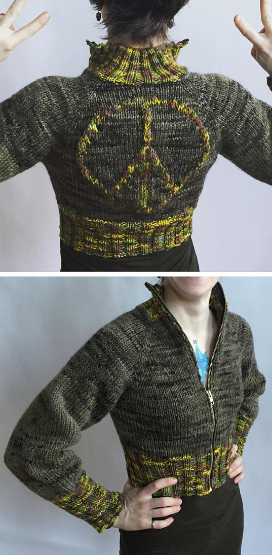 Free Knitting Pattern for Peace Jacket