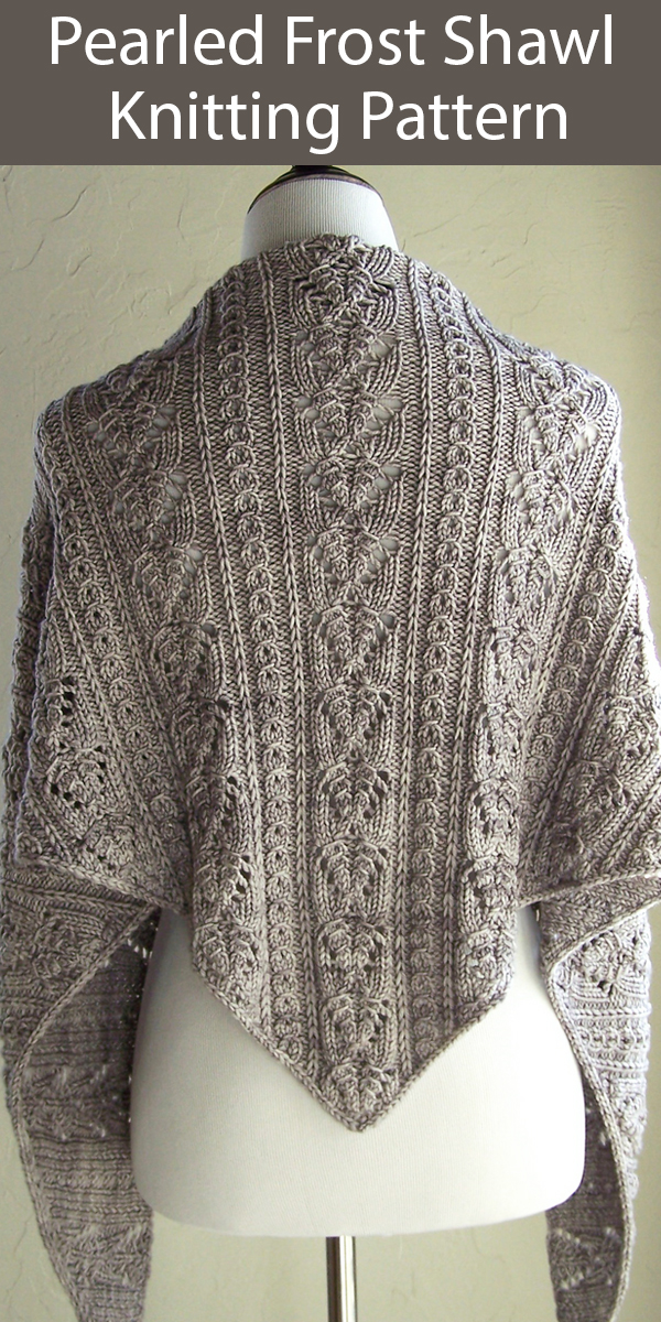 Knitting Pattern for Pearled Frost Lace Shawl