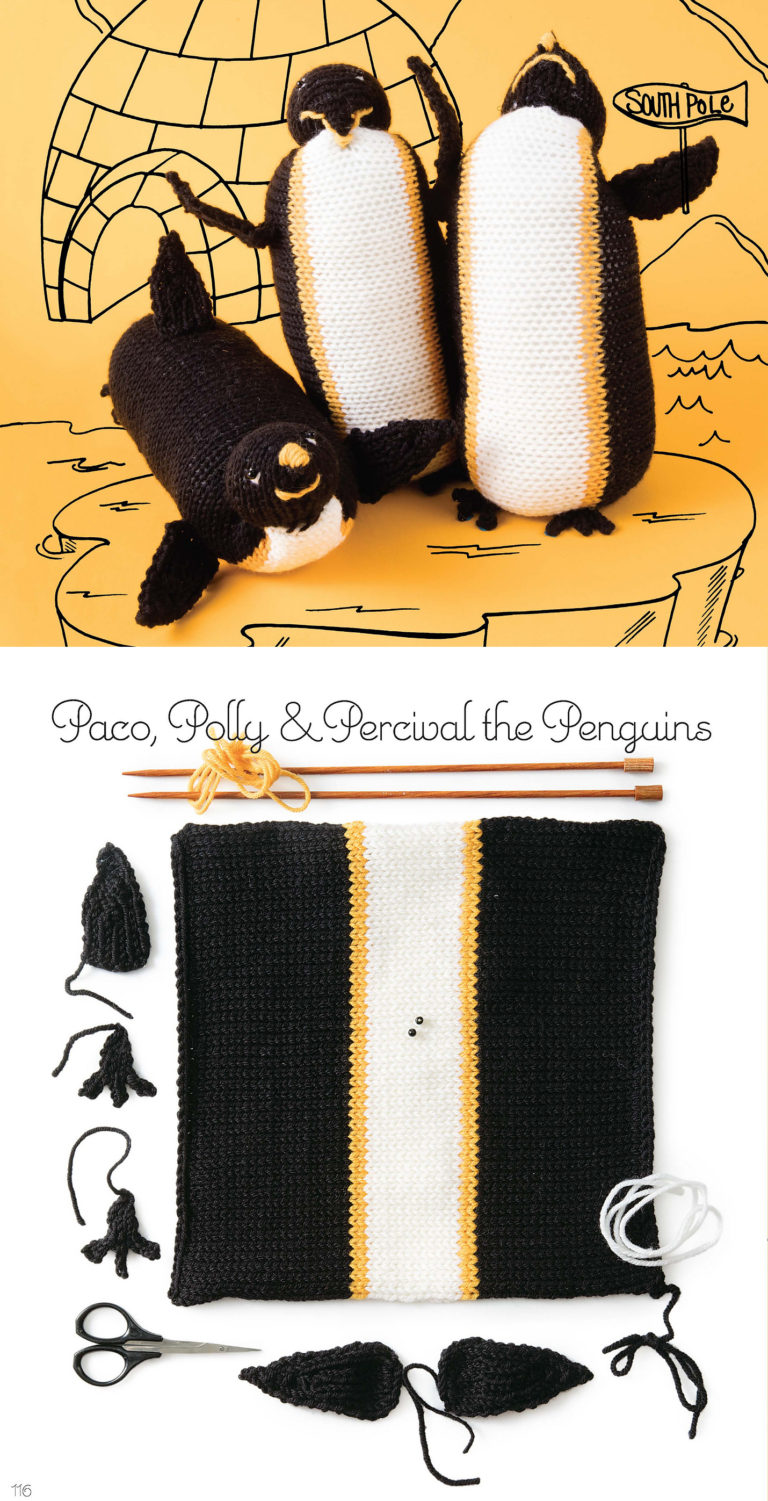 Knitting Pattern for Penguin Toy Knit From a Square