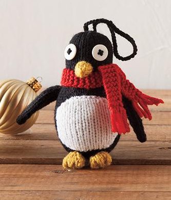 Free Knitting Pattern for Penguin Ornament