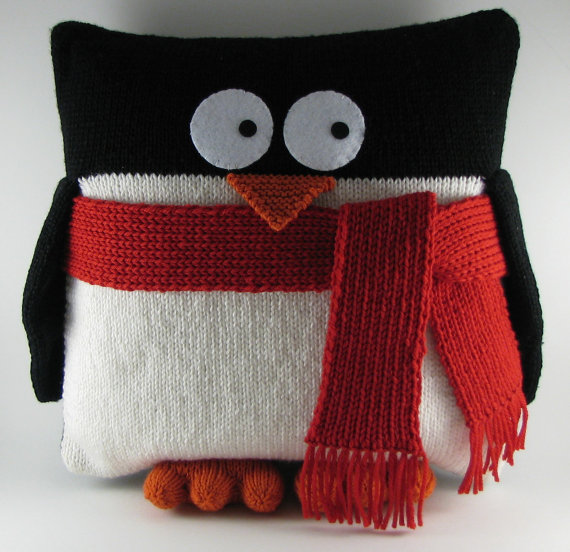 Penguin Pillow Knitting Pattern and more pillow knitting patterns