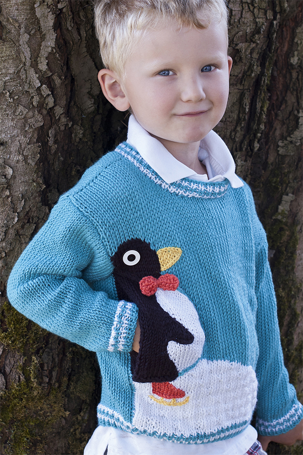 Free Knitting Pattern for Penguin Pullover