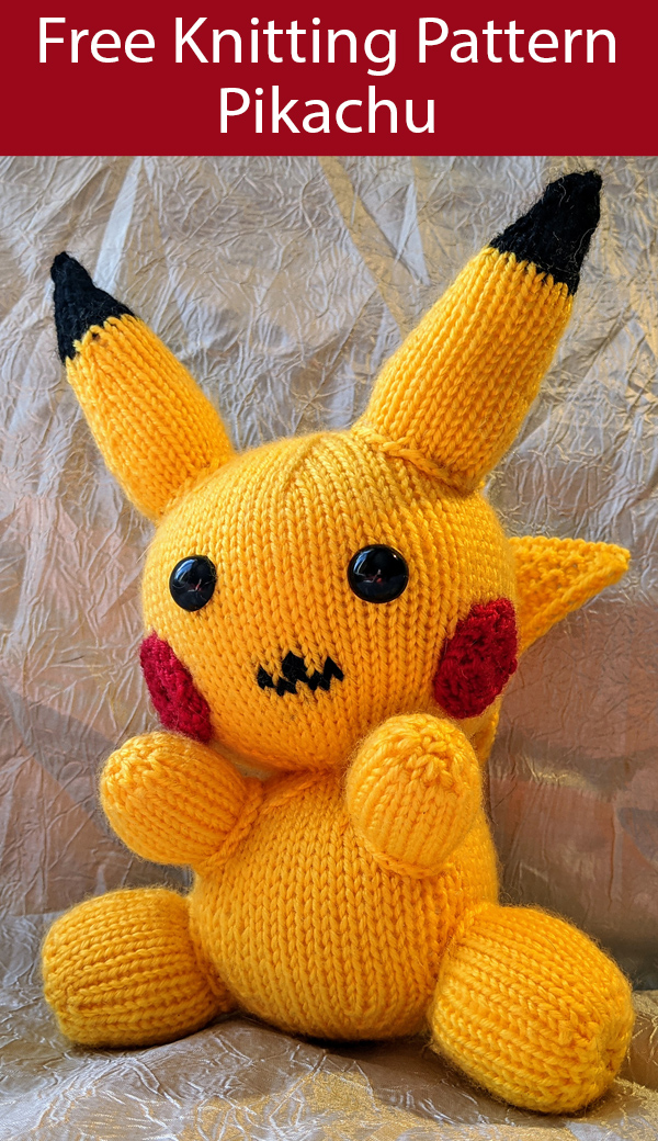Free Knitting Pattern for Pikachu Toy