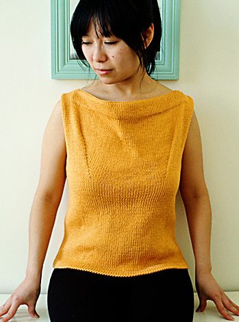 Free knitting pattern for Petrie Shell easy sleeveless top