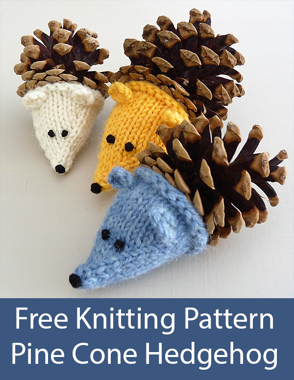 Free Knitting Pattern for Pine Cone Hedgehog