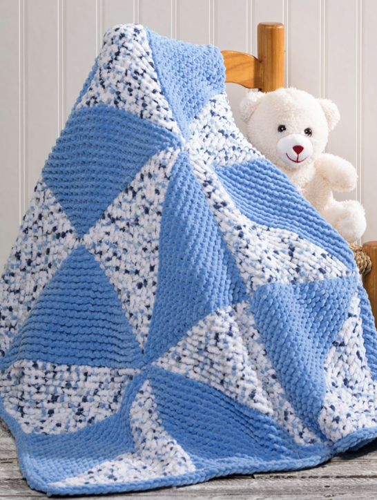Free Knitting Pattern for Easy Pinwheel Baby Blanket
