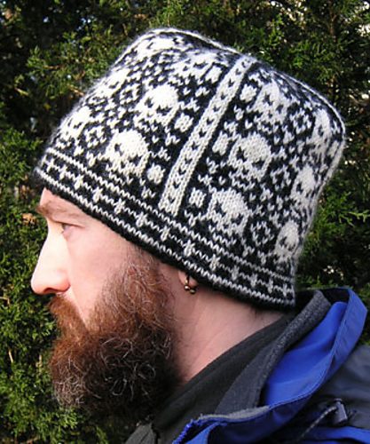 Free Knitting Pattern for We Call Them Pirates skull and crossbones hat