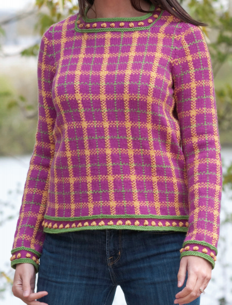 Free Knitting Pattern for Plaid Pullover