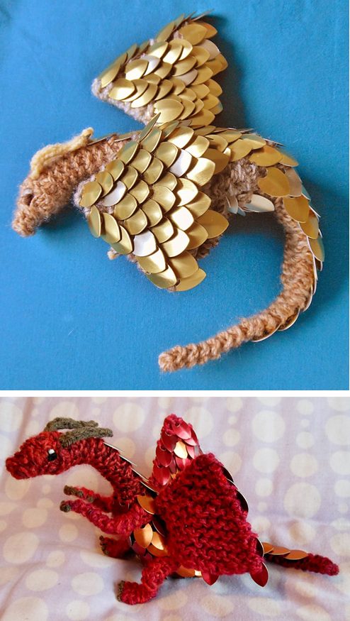 Knitting pattern for Pocket Dragon