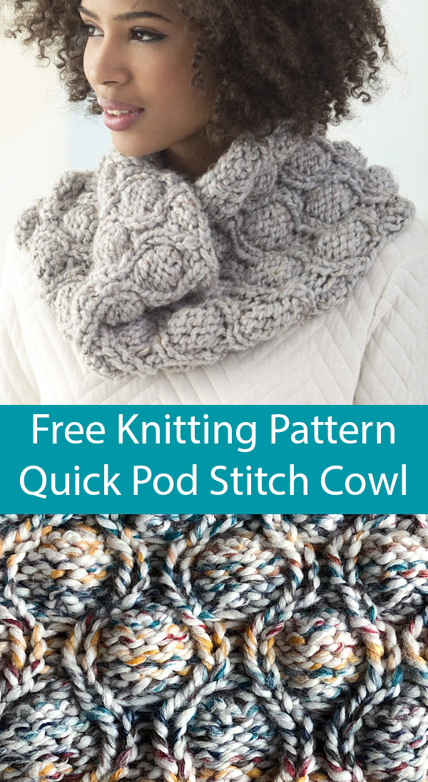 Free Knitting Pattern for Quick Pod Stitch Cowl
