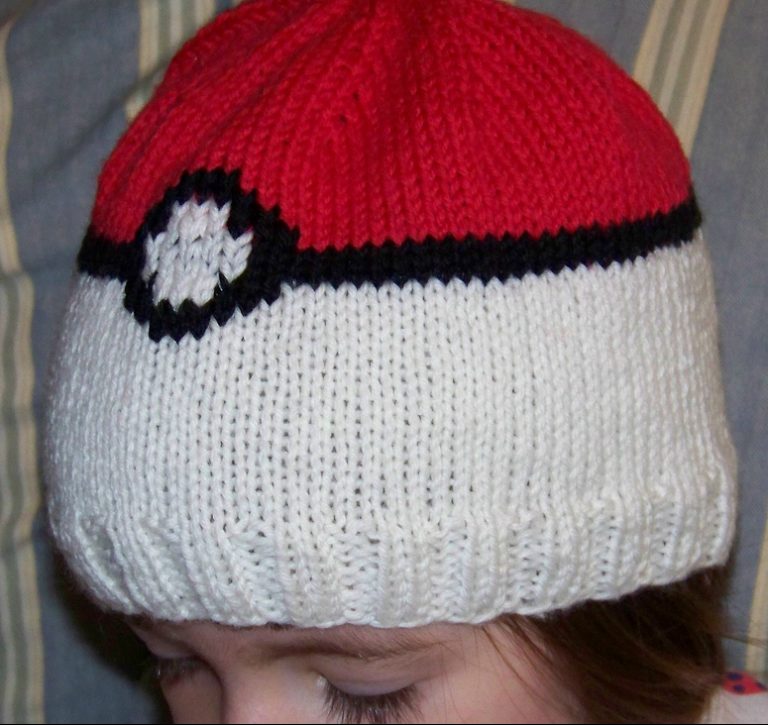 Free knitting pattern for Pokeball Hat from Pokemon