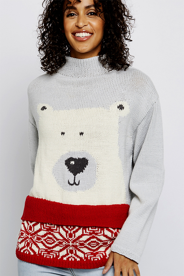Knitting Pattern for Polar Bear Pullover