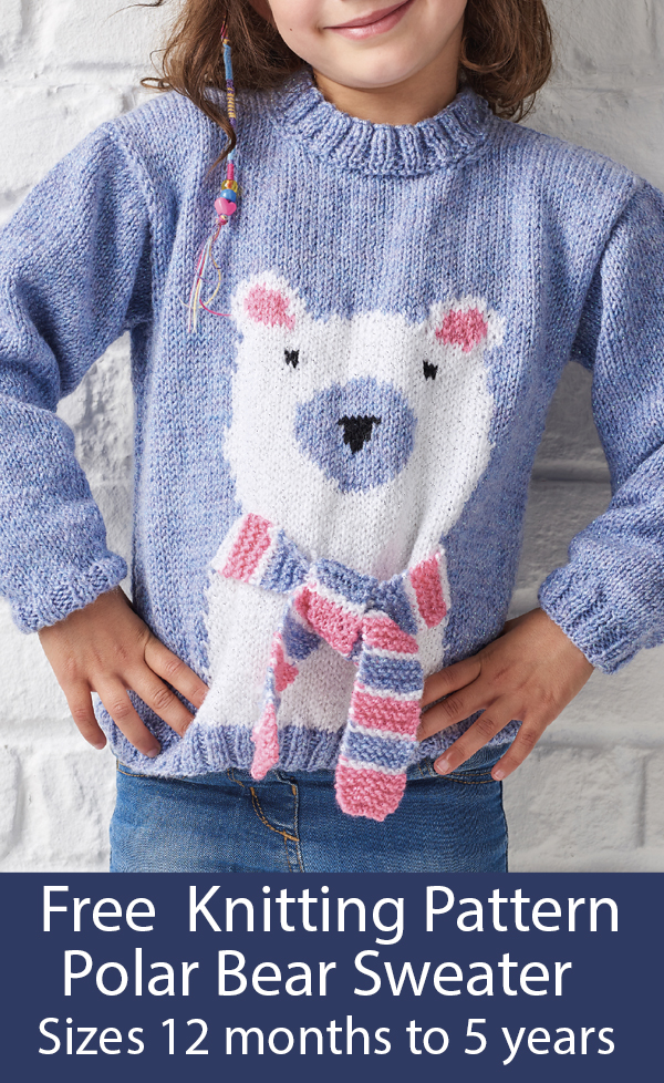 Free Knitting Pattern for Polar Bear Sweater